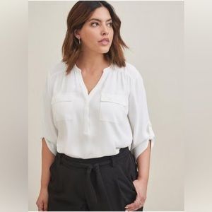 Torrid Harper Georgette Pullover 3/4 Sleeve Blouse